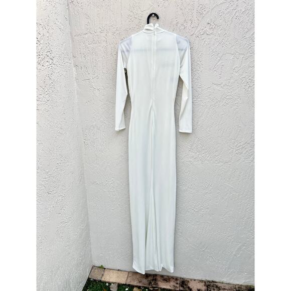 Fernando Claro Circinus Long Sleeve Straight Maxi Dress Circinus White Small - Picture 6 of 8